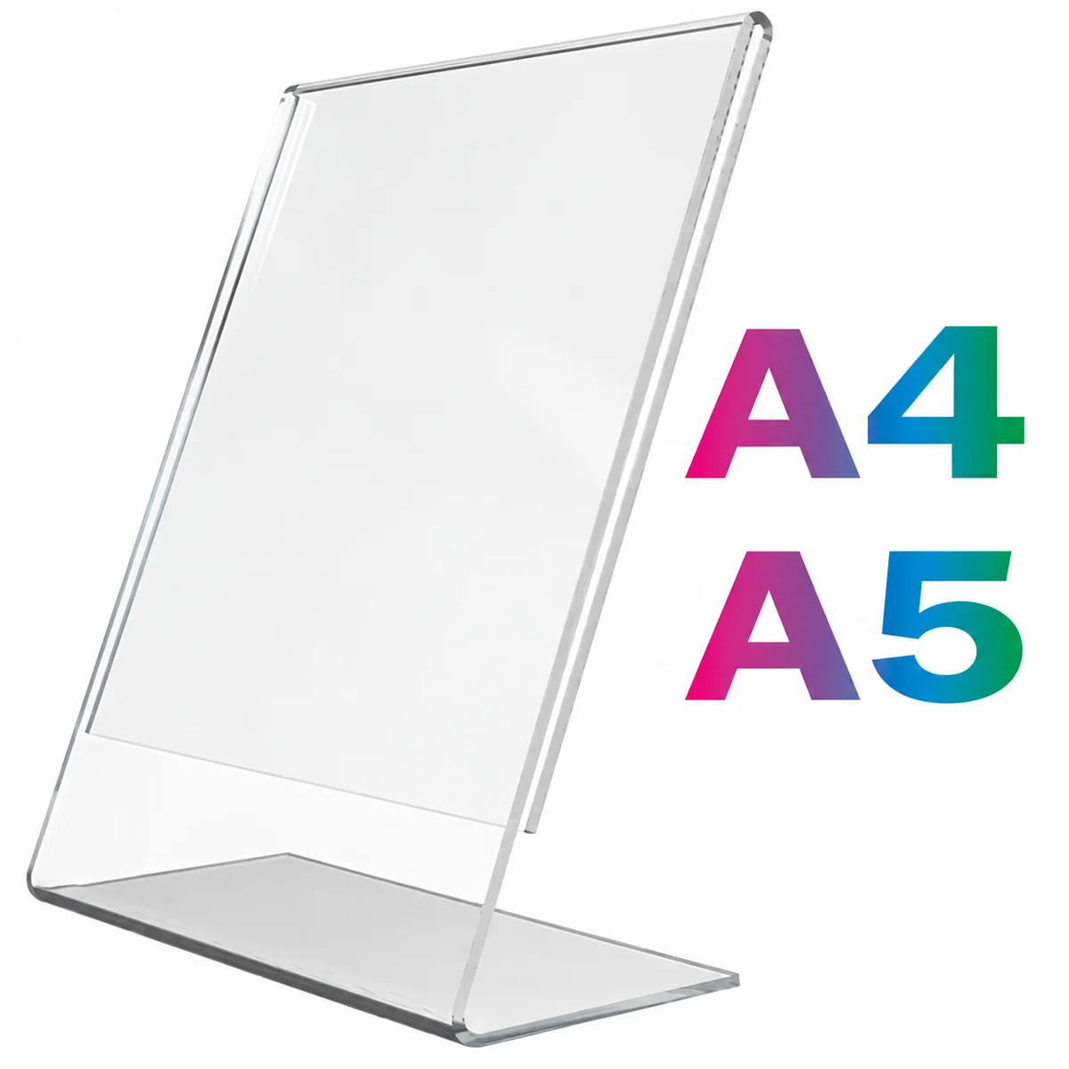 Clear A4 and A5 poster holder size comparison