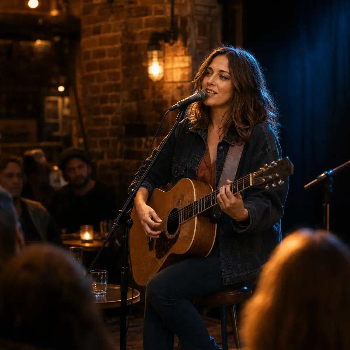 Anna Golding performing an intimate venue set